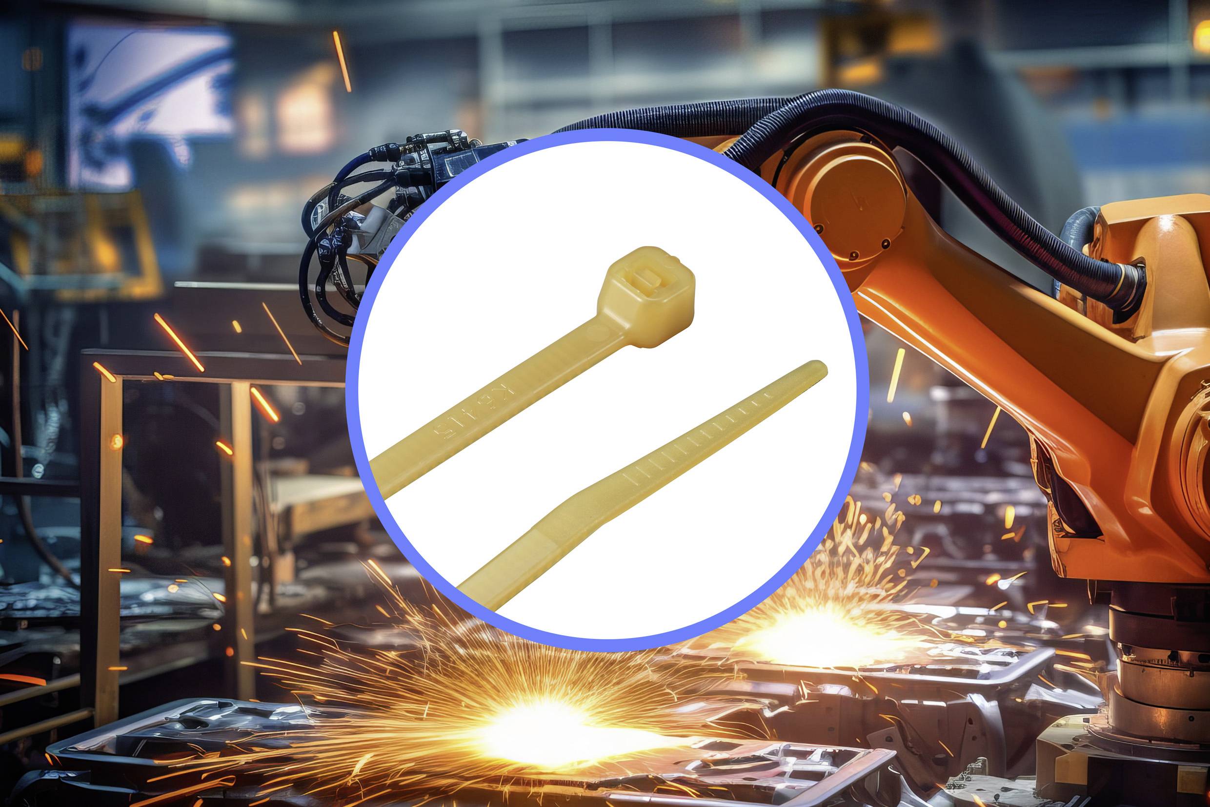 TRU COMPONENTS TC-12533328 Kabelbinder 150mm 3.6mm Hellbraun für Hochtemperaturanwendung 100St.