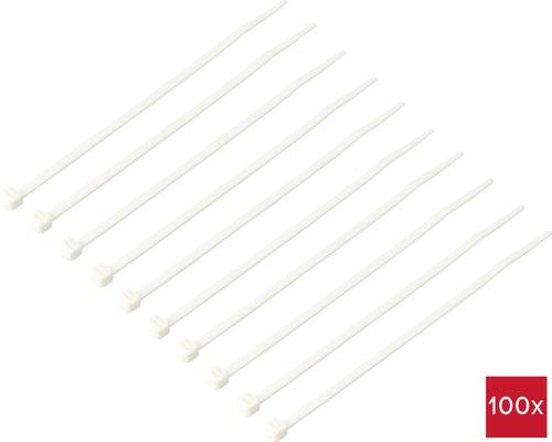 TRU COMPONENTS TC-12533332 Kabelbinder 150 mm 3.6 mm Weiß Flammhemmend 100 St.