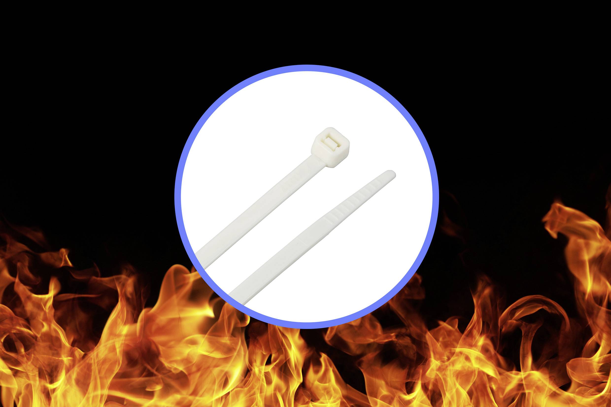 TRU COMPONENTS TC-12533336 Kabelbinder 300mm 4.8mm Weiß Flammhemmend 100St.