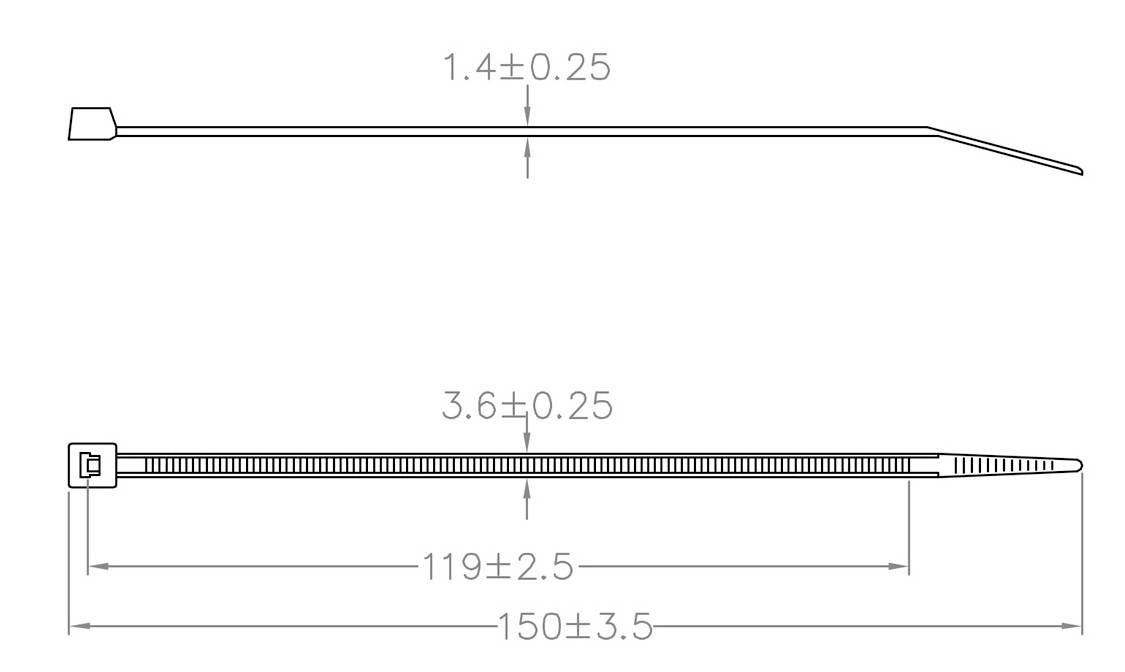 TRU COMPONENTS TC-12533344 Kabelbinder 150mm 3.6mm Blau Metall detektierbar 100St.