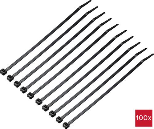 TRU COMPONENTS TC-12533360 Kabelbinder 200 mm 4.6 mm Schwarz 100 St.