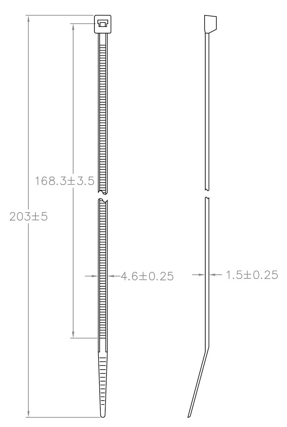 TRU COMPONENTS TC-12533360 Kabelbinder 200mm 4.6mm Schwarz 100St.