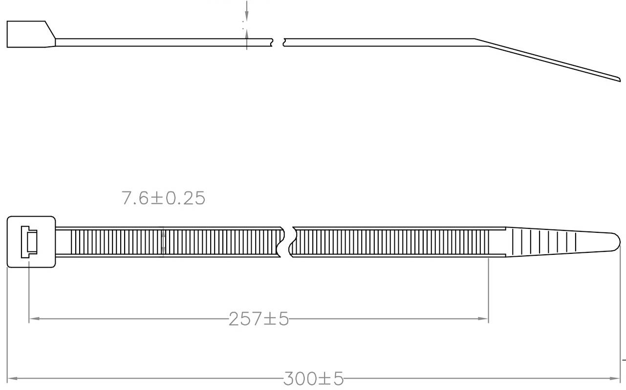 TRU COMPONENTS TC-12533364 Kabelbinder 300mm 7.6mm Schwarz 100St.