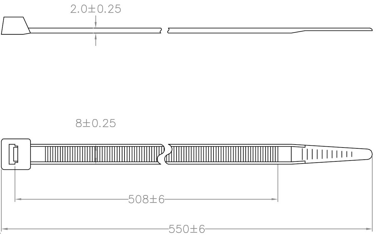 TRU COMPONENTS TC-12533368 Kabelbinder 550mm 8mm Schwarz 100St.