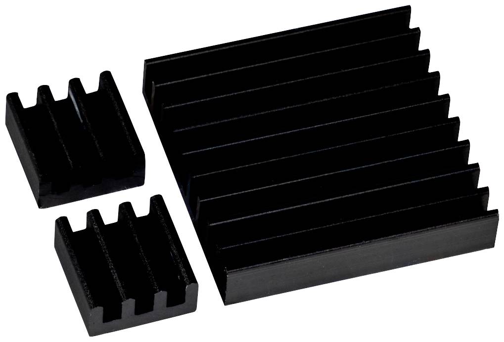 Joy-it RB-heatsink-B Kühlkörper-Set Passend für (Entwicklungskits): Raspberry Pi®, Banana Pi, ASUS Tinker Board, Radxa Schwarz