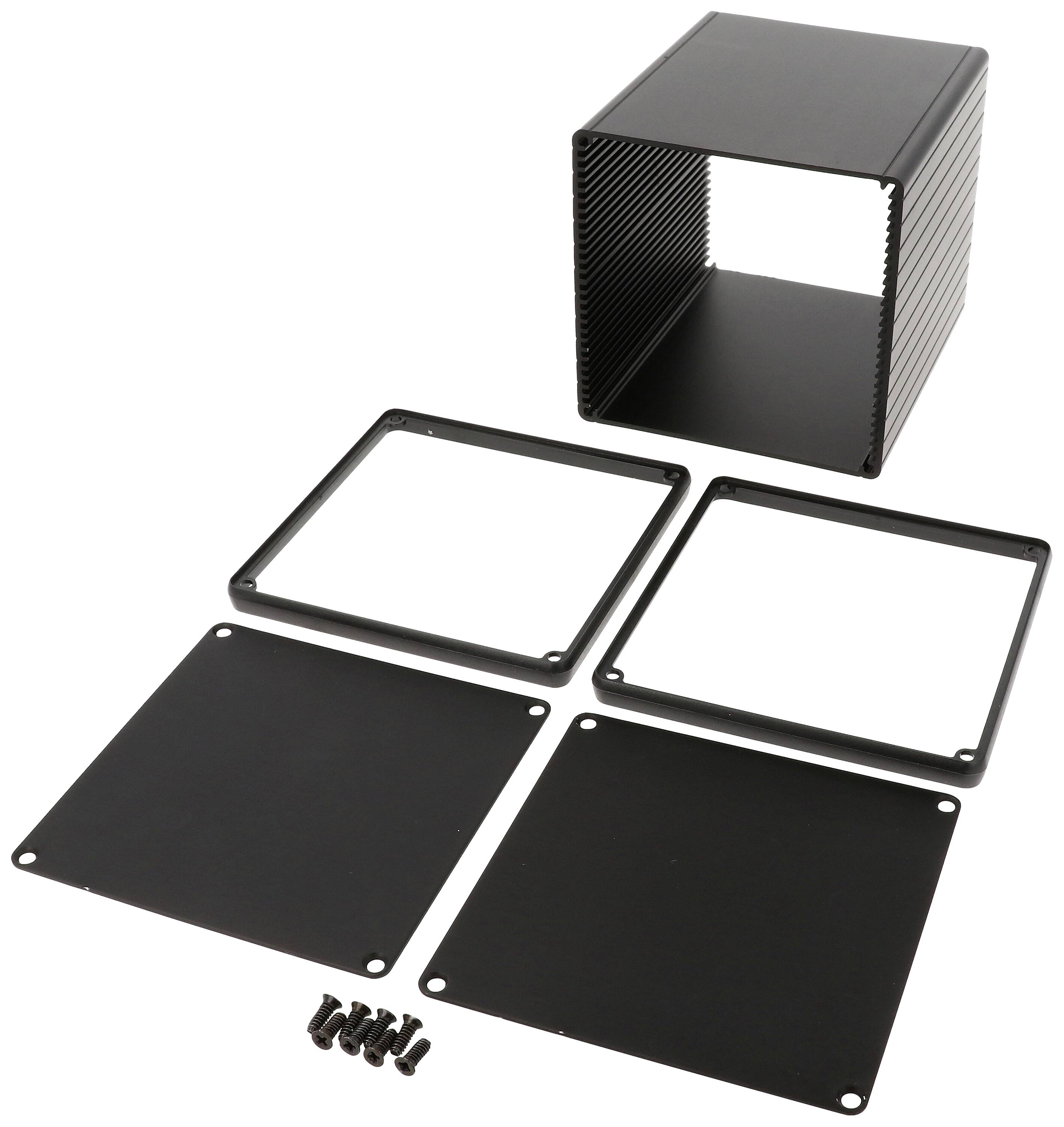 Hammond Electronics 1455NS1201BK Universal-Gehäuse 120 x 103 x 103 Aluminium extrudiert Schwarz 1St.