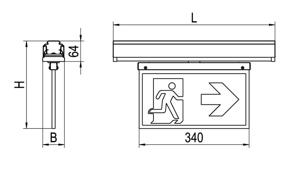 RIDI 1520197SI366 Fluchtweg-Notbeleuchtung