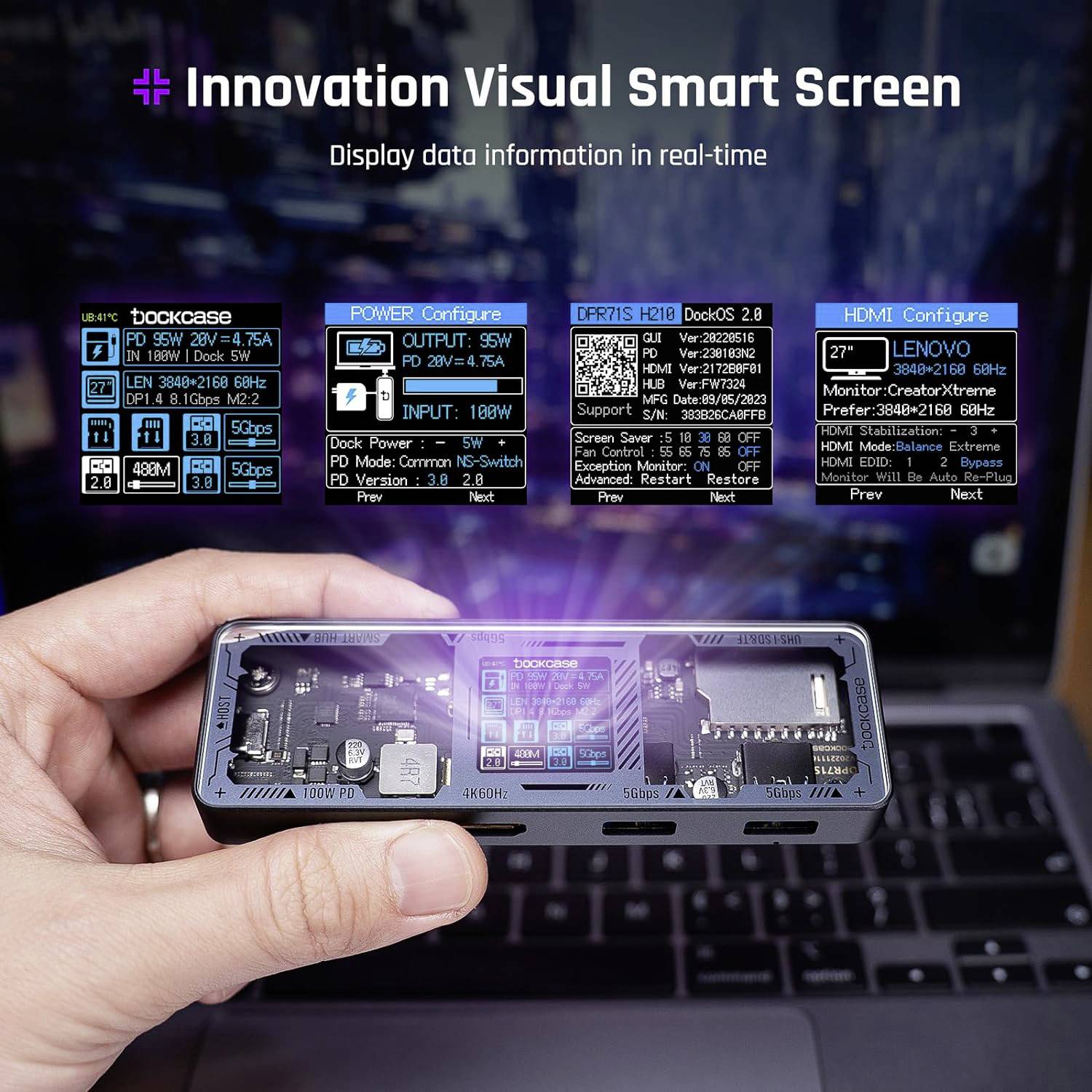 Dockcase USB-C® Dockingstation DPR71S-EB Passend für Marke Dockingstations: Universal integriertes