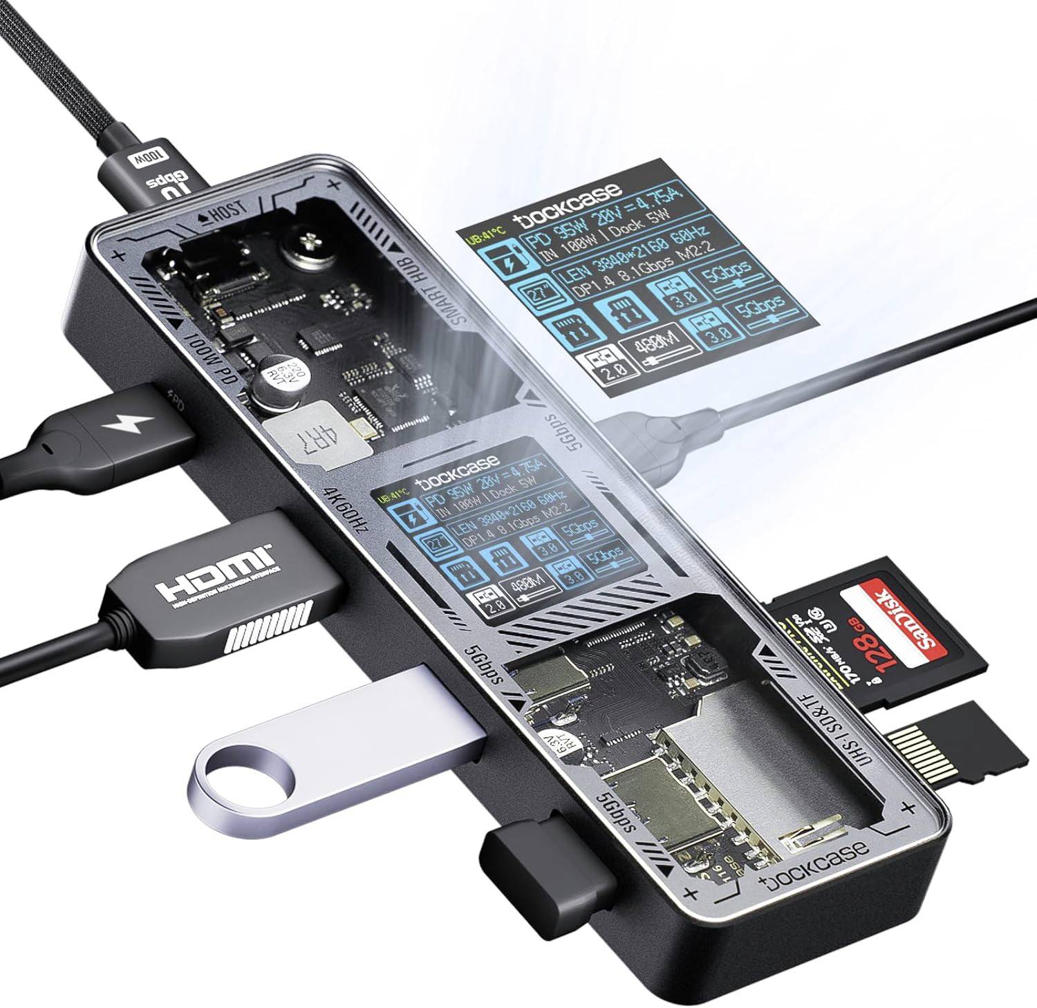 Dockcase USB-C® Dockingstation DPR71S-EB Passend für Marke Dockingstations: Universal integriertes