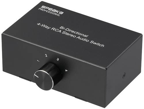 SpeaKa Professional SP-AS-500 4 ports Switch RCA/audio boîtier métallique