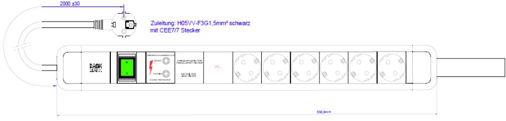 Bachmann 350013 Steckdosenleiste Schwarz 1St.