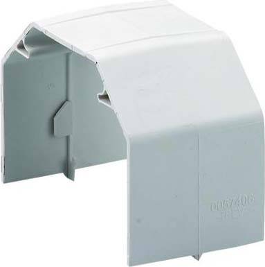 Kunststoffabdeckung für rechteckige Kabelkanäle, graue Farbe, für den Schutz und das Abdecken von Kabelverbindungen verwendet.