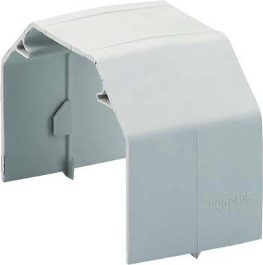 Ein graues Kunststoff-Einsteckteil für ein Kabelmanagementsystem, mit rechteckiger Form und Befestigungsmechanismus.