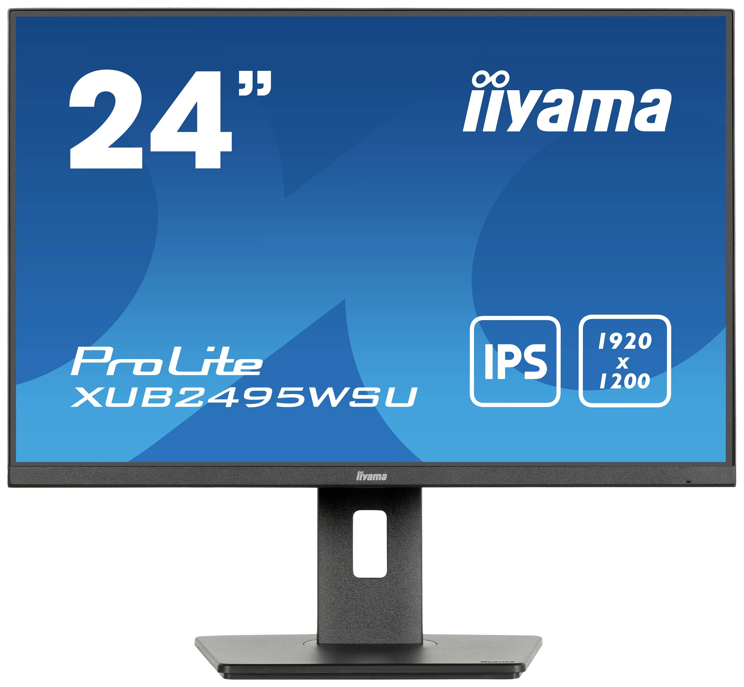 Iiyama ProLite XUB2495WSU-B7 LED-Monitor EEK D (A - G) 61.2 cm (24.1 Zoll) 1920 x 1200 Pixel 16:10 4 ms HDMI®, DisplayPort, Kopfhörer (3.5 mm Klink