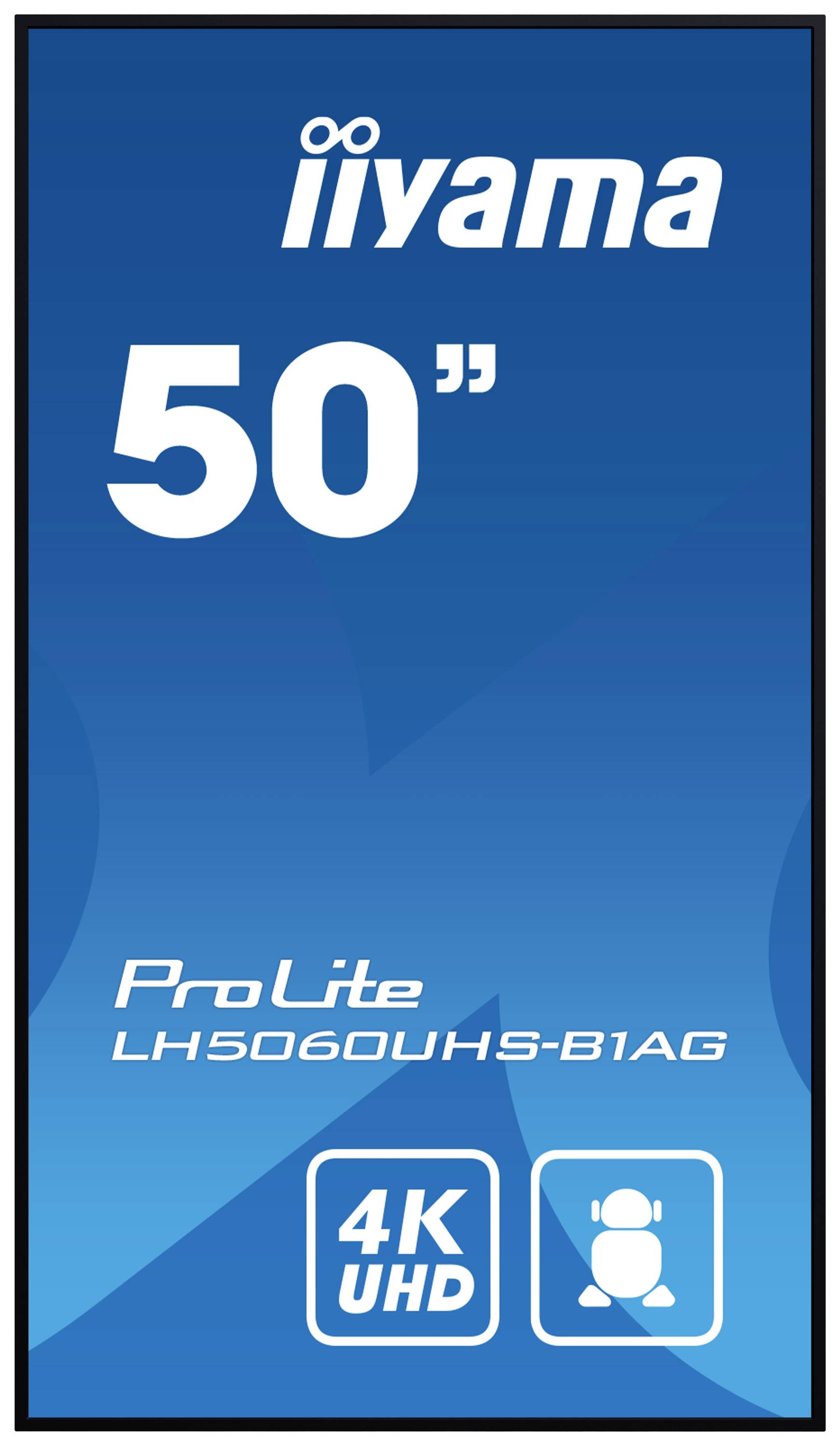 Monitoranzeige von iiyama: 50 Zoll, Modell ProLite LH5060UHS-B1AG, 4K UHD-Auflösung.