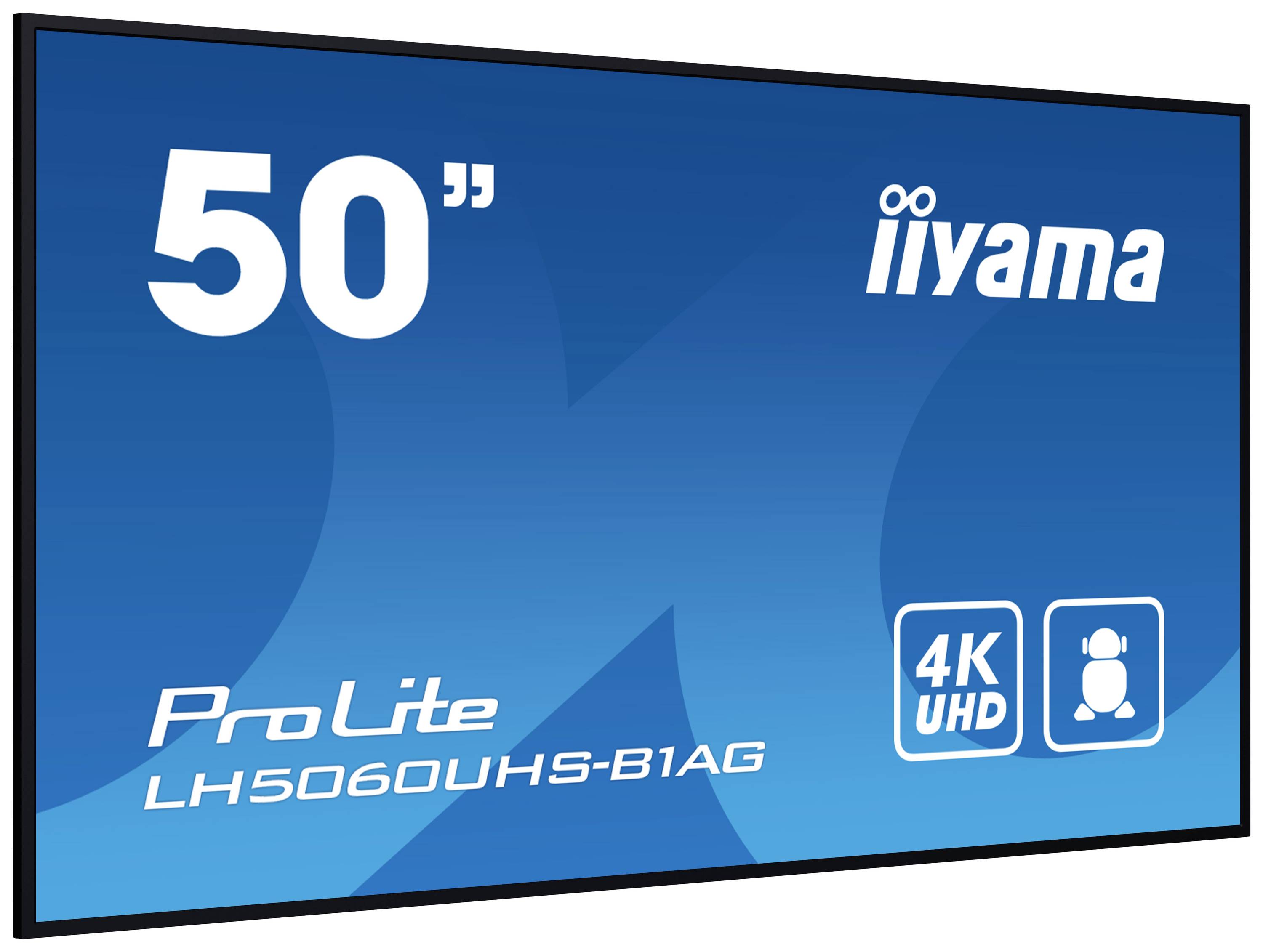 50-Zoll iiyama ProLite Bildschirm, Modell LH5060UHS-B1AG, mit 4K UHD-Auflösung und Anti-Glare-Funktion.
