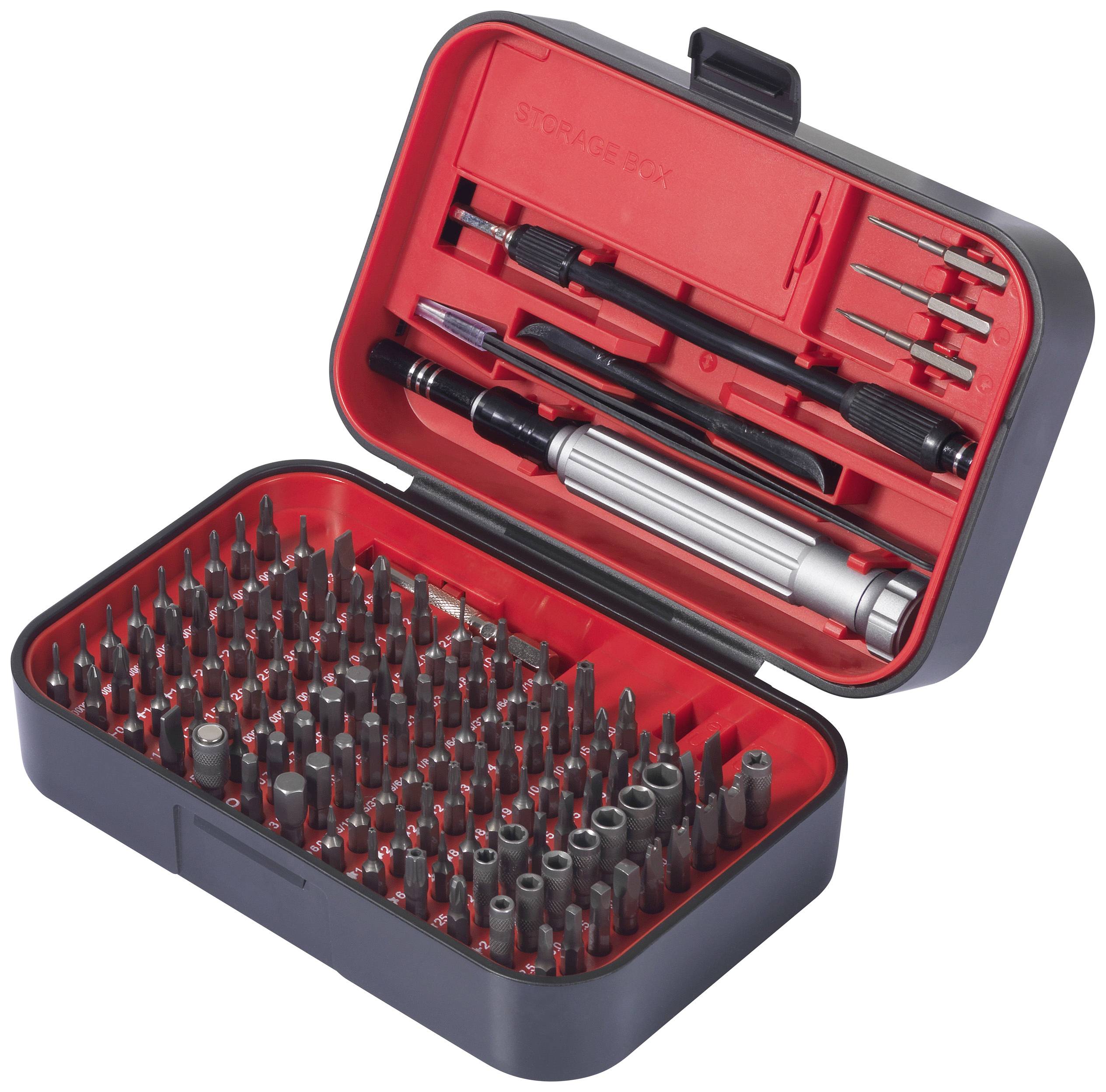 TOOLCRAFT TO-9407052 Bit-Set 150teilig Kreuzschlitz Phillips, Kreuzschlitz Pozidriv, Außen-Sechskant, Sechskant, Tri-Wing