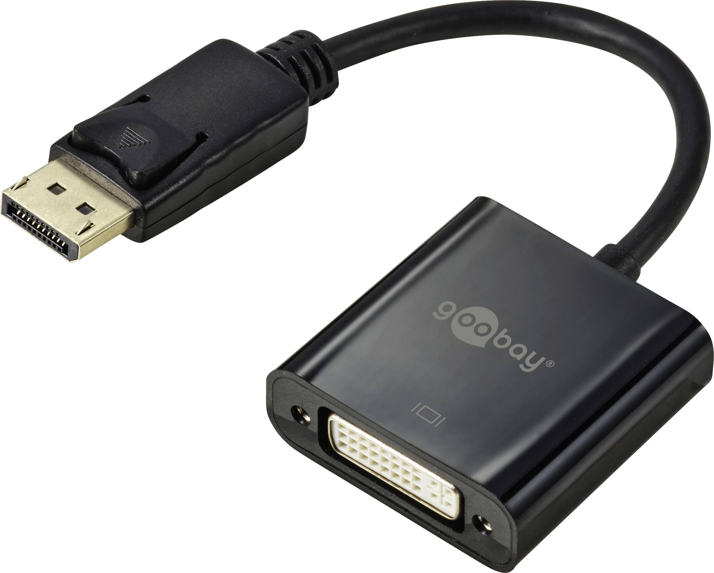 Goobay 69873 DisplayPort / DVI Adapter [1x DisplayPort Stecker - 1x DVI-Buchse 24+1pol.] Schwarz 0.