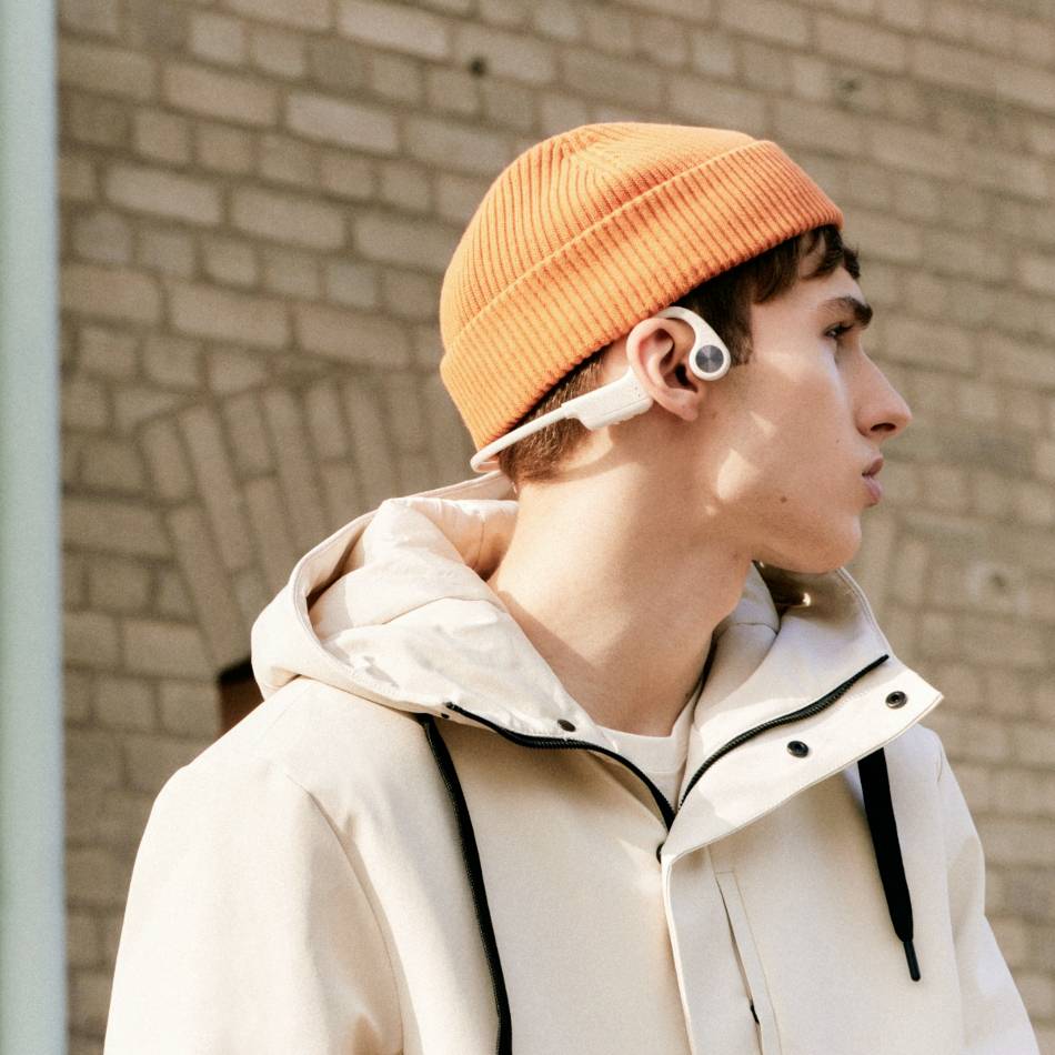 Sudio B2 Ear Free Headset Bluetooth® Stereo Weiß Headset, Knochenschall-Kopfhörer, Nackenbügel, Ohrbügel Sport