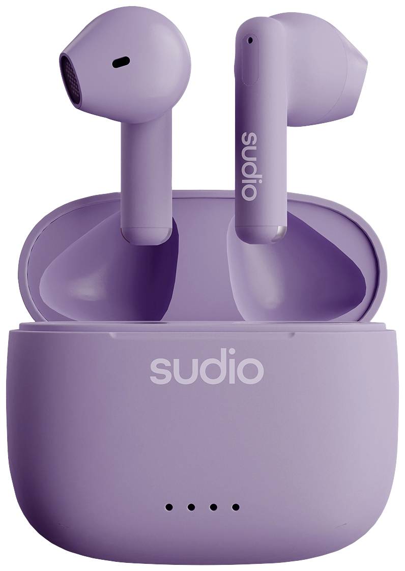Sudio A1 In Ear Headset Bluetooth® Stereo Lila Headset, Ladecase, Touch-Steuerung