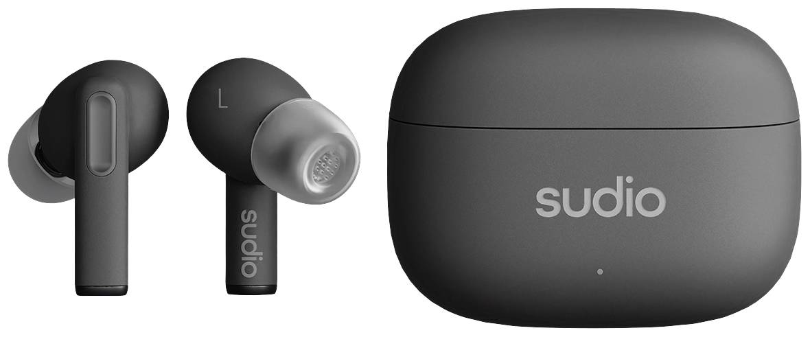Sudio A1 Pro In Ear Headset Bluetooth® Stereo Schwarz Noise Cancelling Headset, Ladecase, Touch-Steuerung