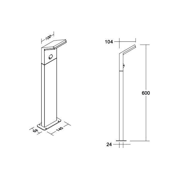 Brumberg 65122103 65122103 LED-Pollerleuchte LED ohne