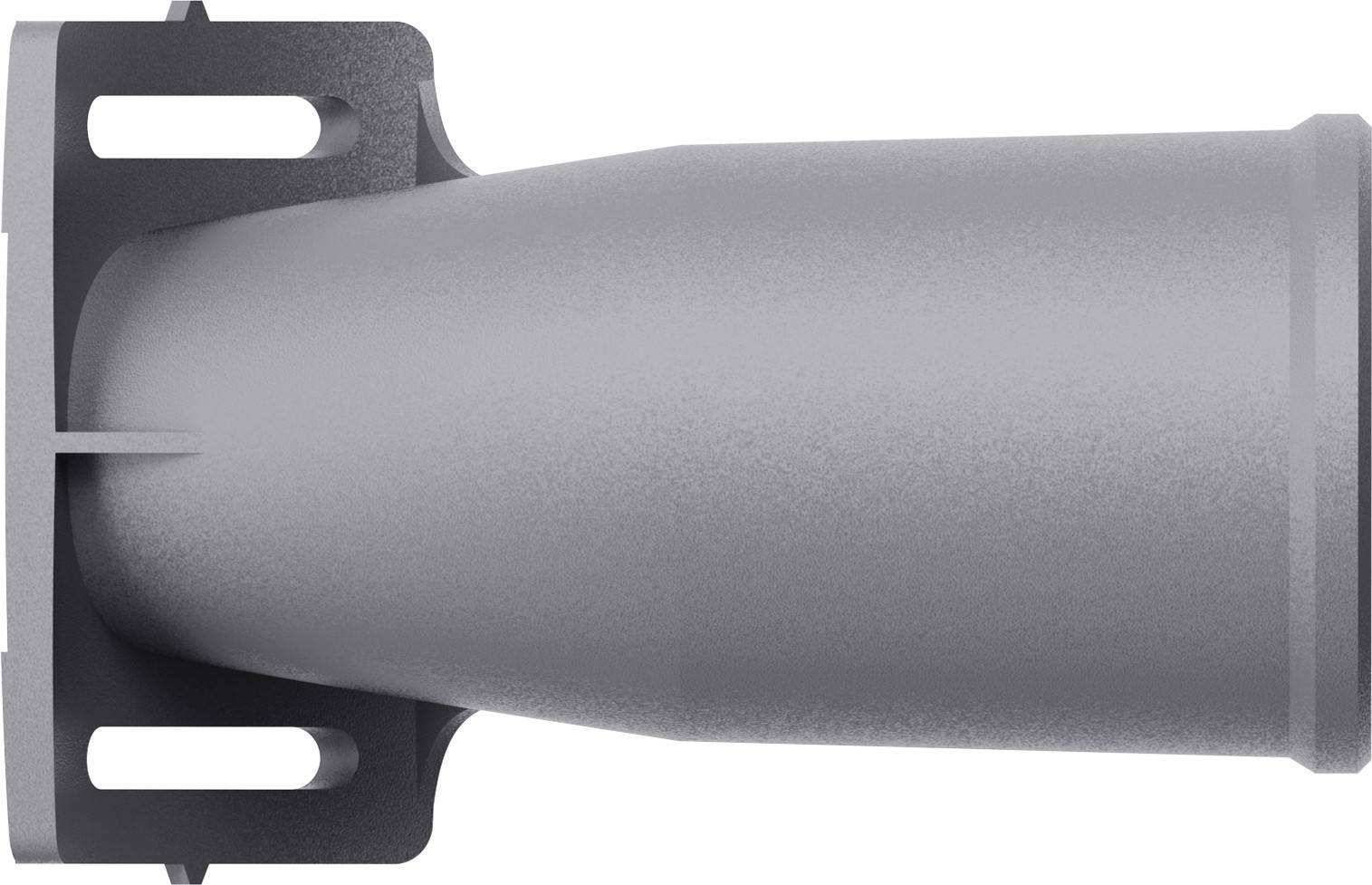 Metallischer Adapter mit flanschähnlicher Basis, möglicherweise für Mechanik oder industrielle Anwendung.