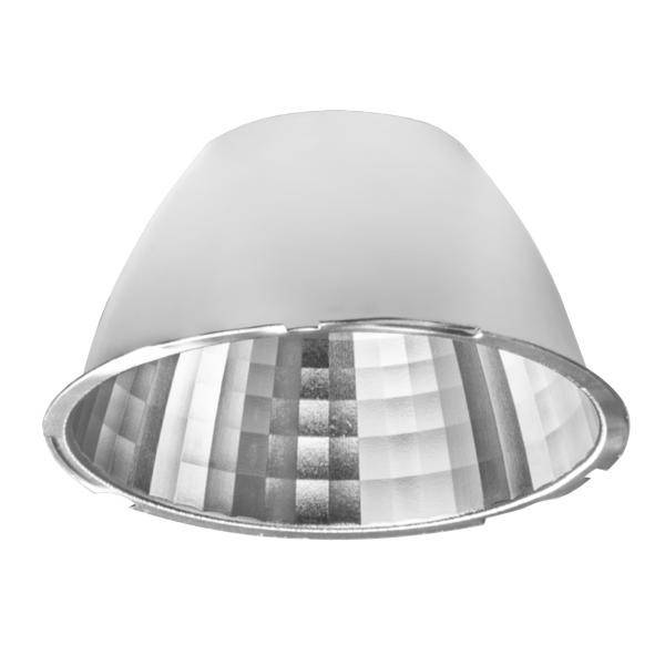 Ein einzelner reflektierender Metallscheinwerfer, der nach unten gerichtet ist. Ideal für konzentrierte Beleuchtung.