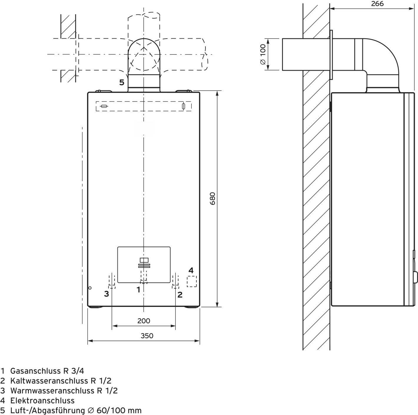 Vaillant turboMAG 115/1 LL turboMAG 115/1 LL Durchlauferhitzer A (A+ - F) elektronisch 20kW