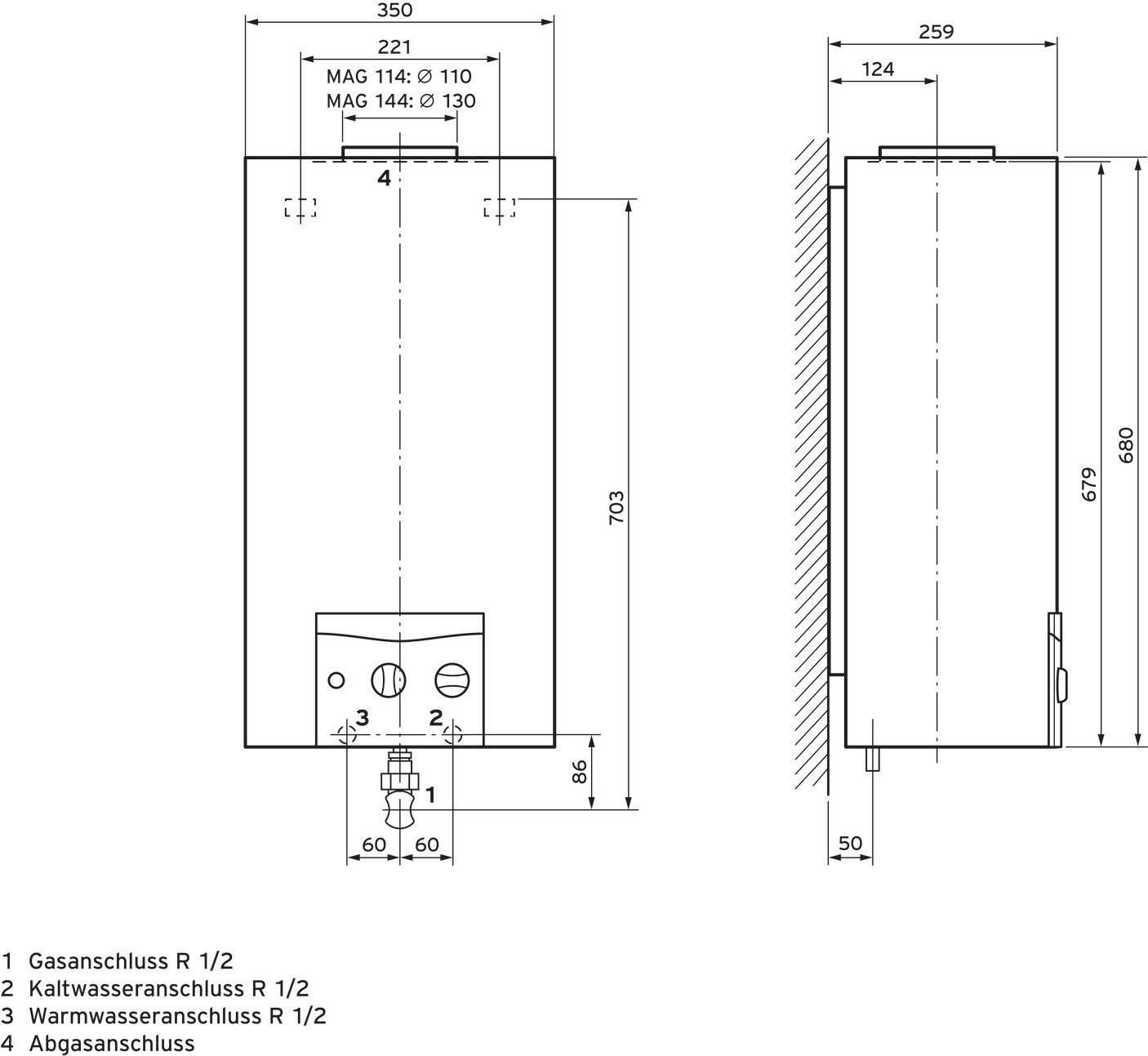 Vaillant MAG 114/1G E-Gas MAG 114/1G E-Gas Durchlauferhitzer A (A+ - F) elektronisch 18kW