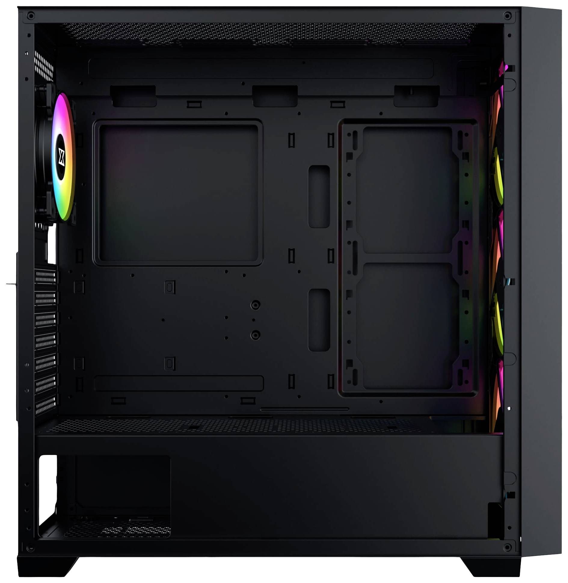 Xigmatek Anubis Pro 4FX Midi-Tower PC-Gehäuse Schwarz 4 vorinstallierte Lüfter, Seitenfenster