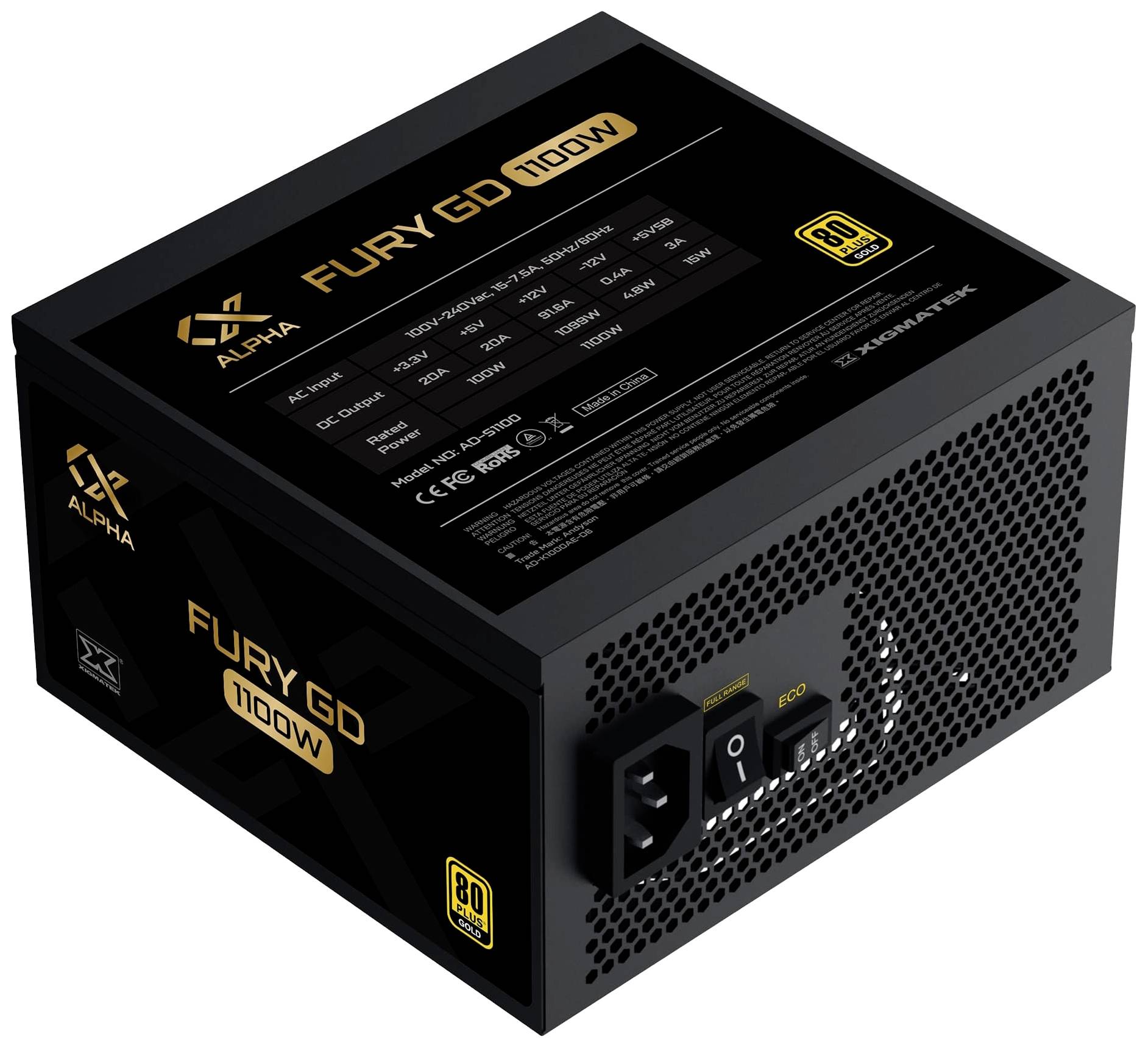 Xigmatek Fury 1100W Gold PC Netzteil 1100 W ATX 80PLUS® Gold
