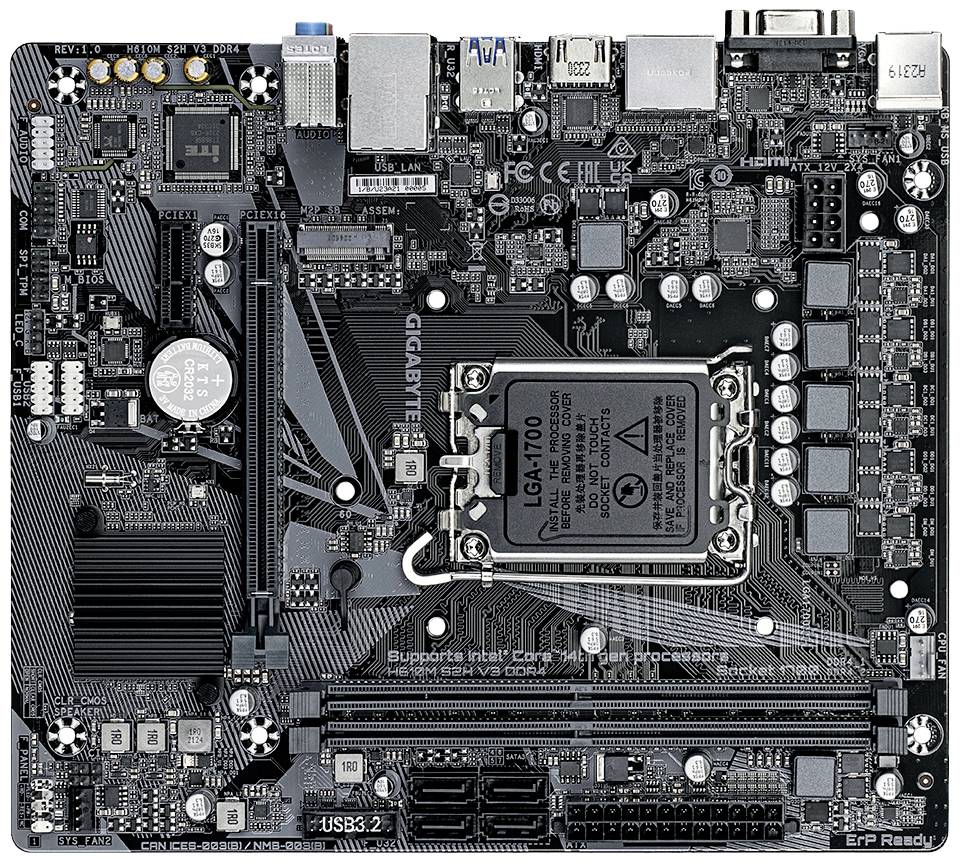 Gigabyte GA-H610M S2H Mainboard Sockel (PC) Intel® LGA 1700 Formfaktor (Details) Micro-ATX Mainboard-Chipsatz Intel® H610 Express