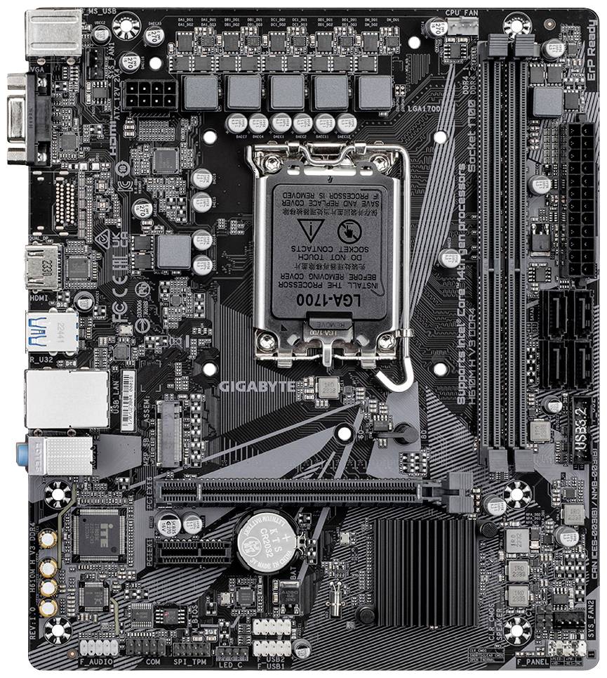 Gigabyte GA-H610M H V3 Mainboard Sockel (PC) Intel® LGA 1700 Formfaktor (Details) Micro-ATX Mainboard-Chipsatz Intel® H610 Express
