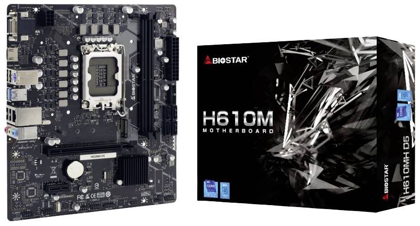 BioStar H610MH D5 Mainboard Sockel (PC) Intel® LGA 1700 Formfaktor (Details) Micro-ATX Mainboard-Chipsatz Intel® H610