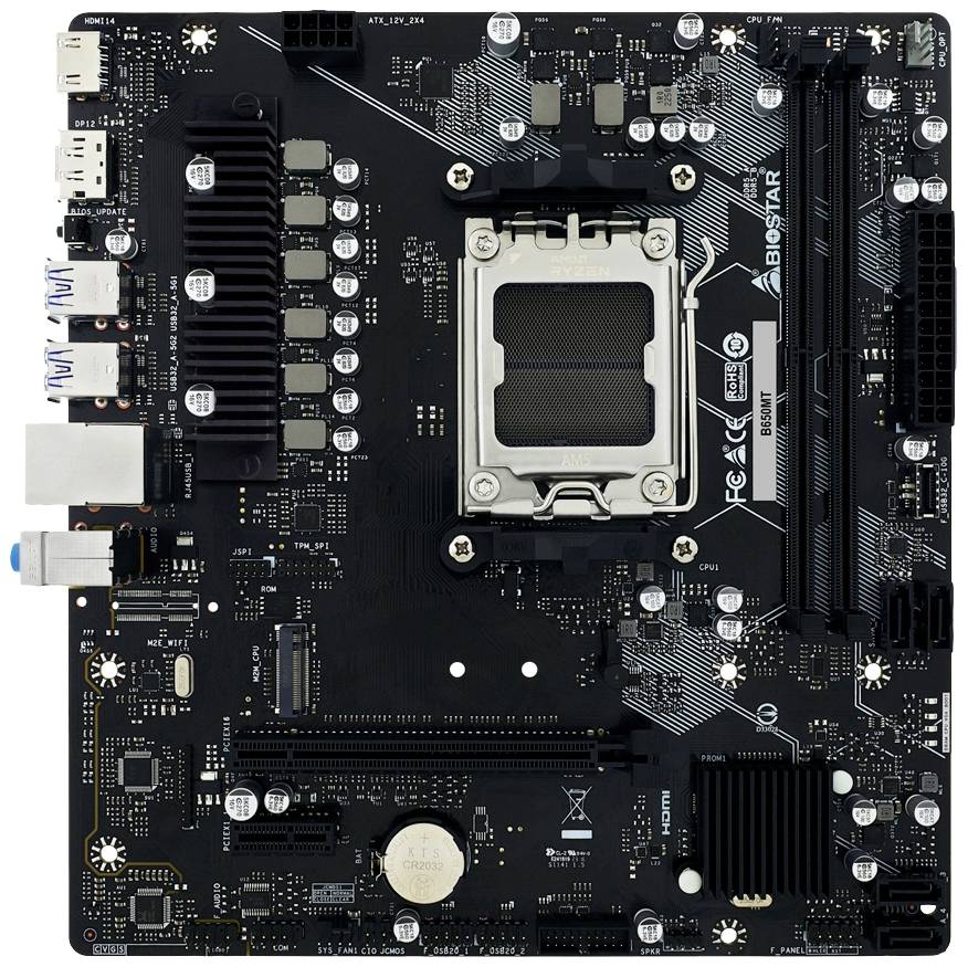 BioStar B650MT Mainboard Sockel (PC) AMD® AM5 Formfaktor (Details) Micro-ATX Mainboard-Chipsatz AMD® B650