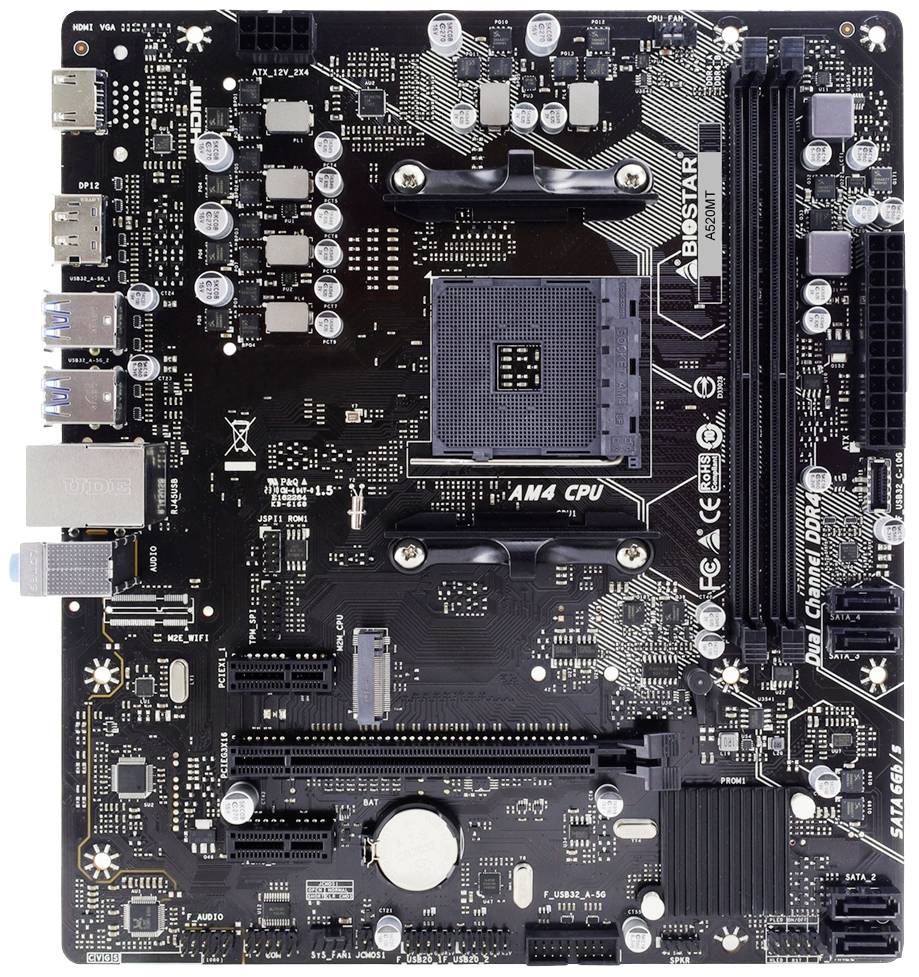 BioStar A520MT Mainboard Sockel (PC) AMD® AM4 Formfaktor (Details) Micro-ATX Mainboard-Chipsatz AMD® A520