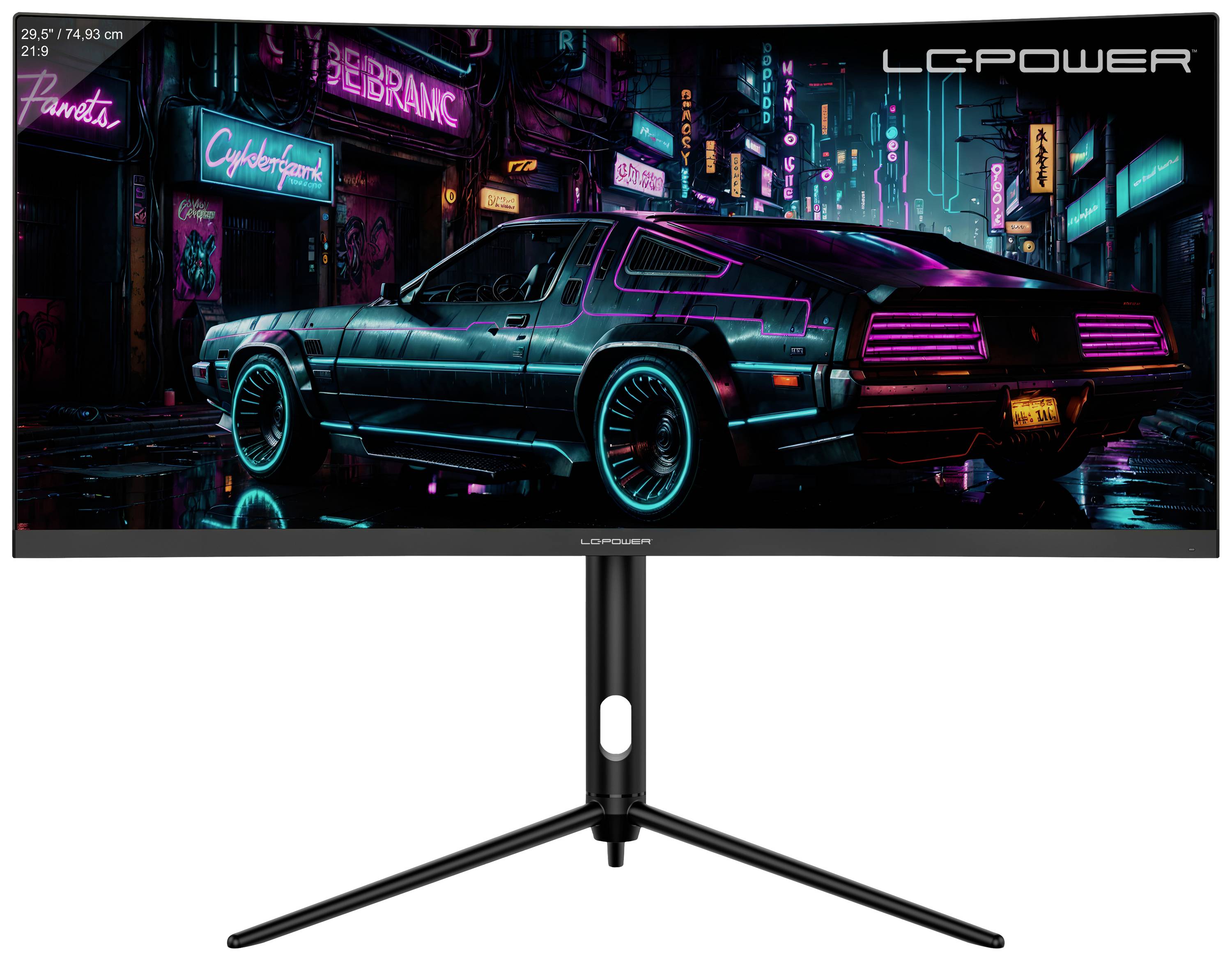 LC Power LC-M30UWFC Gaming Monitor EEK F (A - G) 74.9cm (29.5 Zoll) 2560 x 1080 Pixel 21:9 1 ms DisplayPort, HDMI®, Kopfhörer