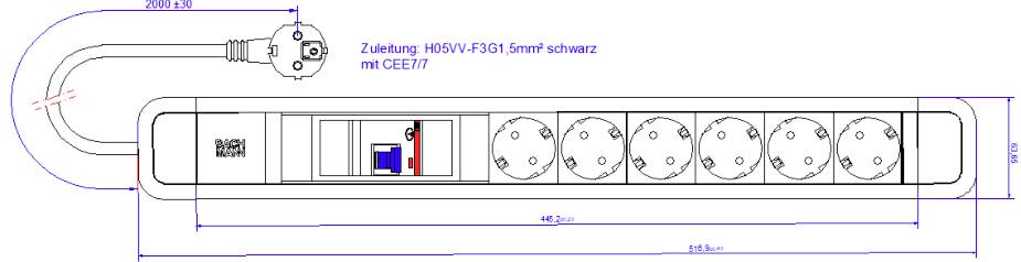 Bachmann 350005 Steckdosenleiste Schwarz 1St.