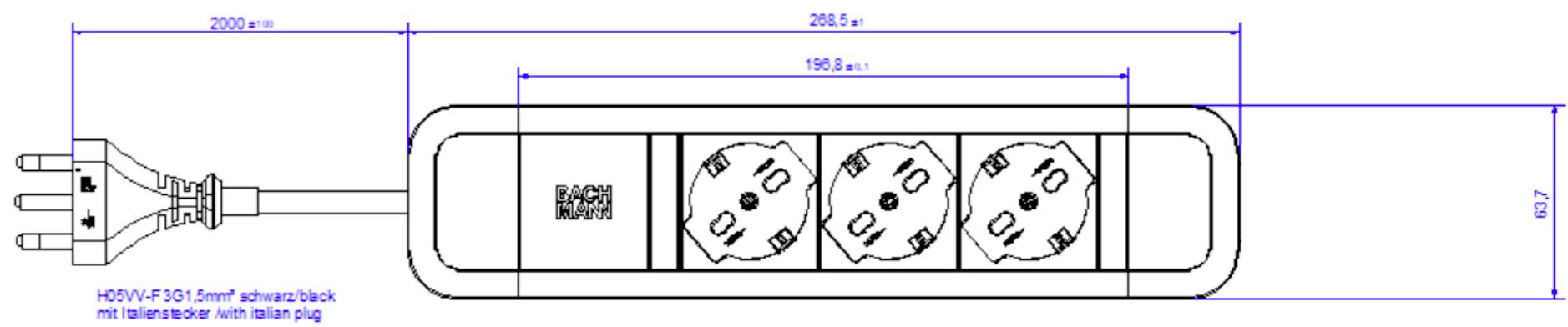 Bachmann 350090 Steckdosenleiste Schwarz 1St.