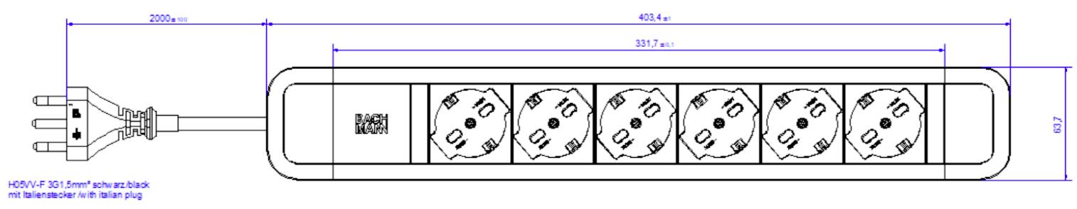 Bachmann 350089 Steckdosenleiste Schwarz 1St.