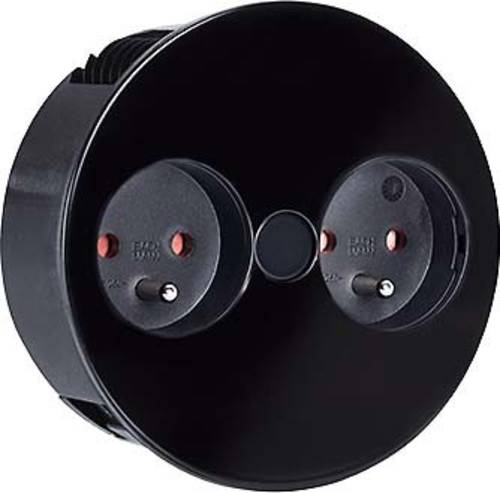 BLOC TWISTmultiprise encastré rond double prise couleur NOIR- BACHMANN - 931.152