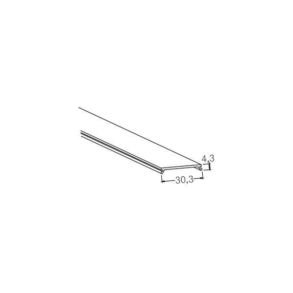 Technische Zeichnung eines Metallprofils mit Abmessungen: Breite 30,3 mm, Höhe 4,3 mm.