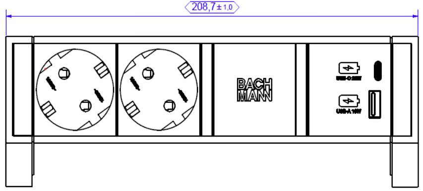 Bachmann 902962 Steckdosenleiste Aluminium 1St.