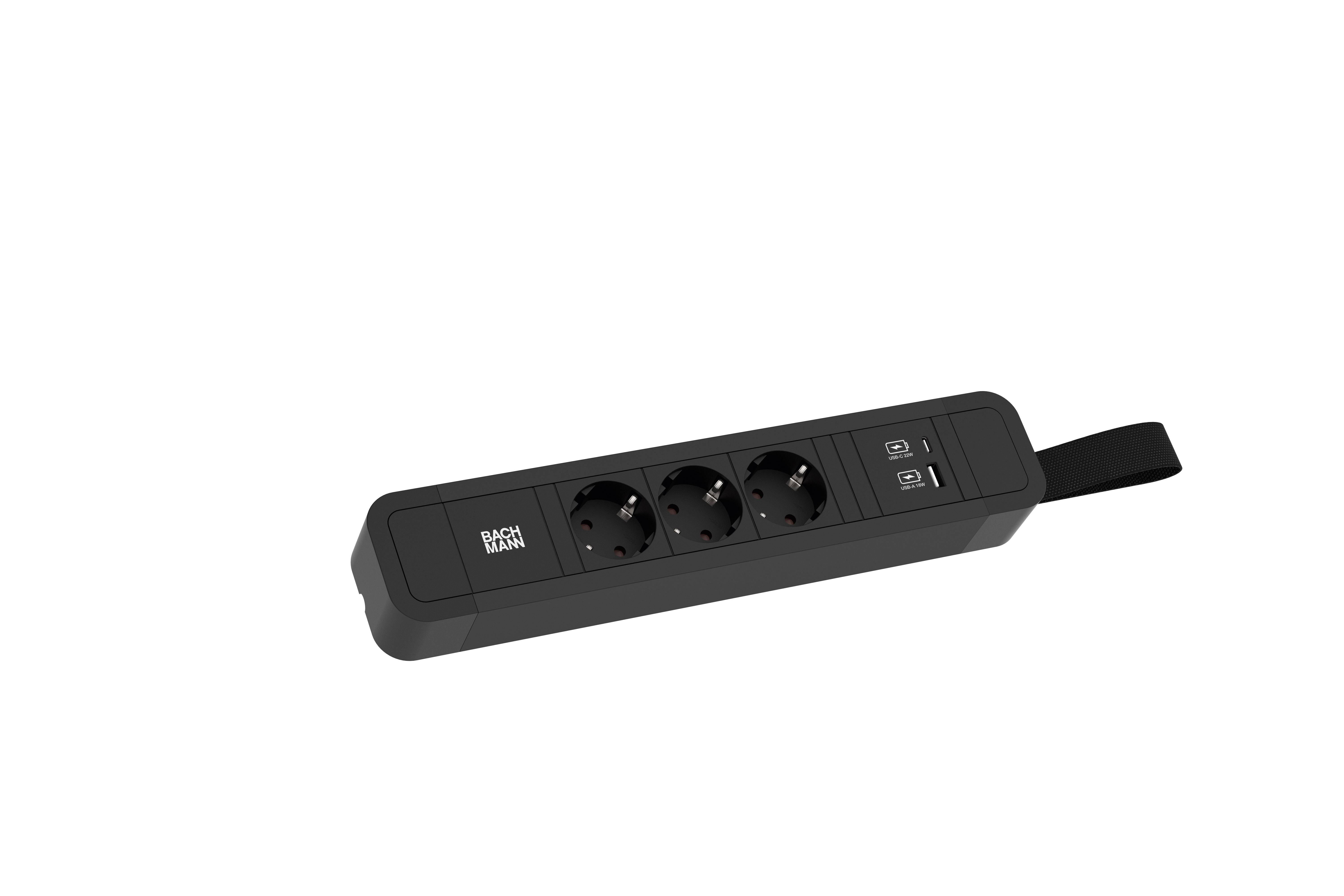 Bachmann 350017 Steckdosenleiste Schwarz 1St.