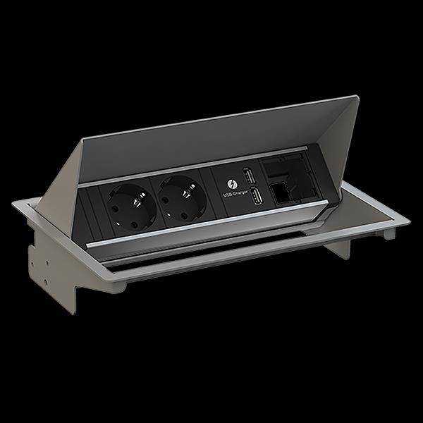 Bachmann 900406 Einbau-Steckdosenleiste Aluminium 1St.