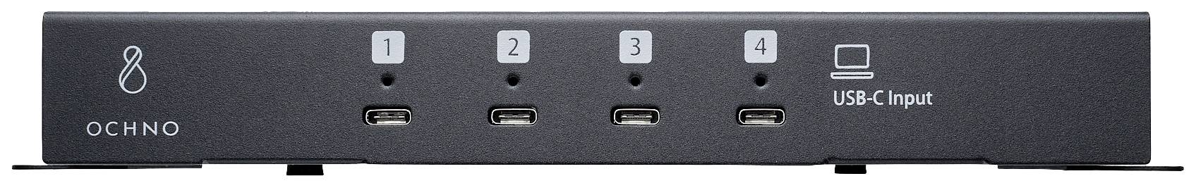 USB-C Hub mit 4 Eingängen, nummeriert 1 bis 4. Markenname: OCHNO.