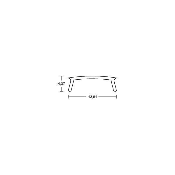 Diagramm eines Griffs mit den Maßen '4,37' in der Höhe und '13,81' in der Breite, dargestellt in einer einfachen Linienzeichnung.