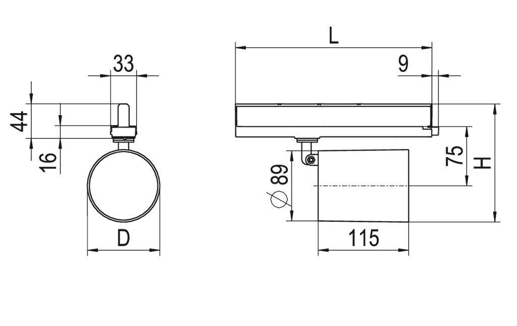 RIDI 0326742AH 0326742AH Hochvolt-Schienensystem-Leuchte LED Weiß