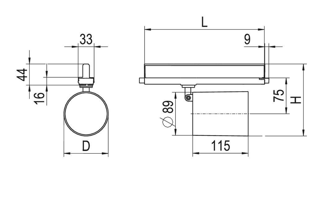 RIDI 0336735AQ 0336735AQ Hochvolt-Schienensystem-Leuchte LED Schwarz